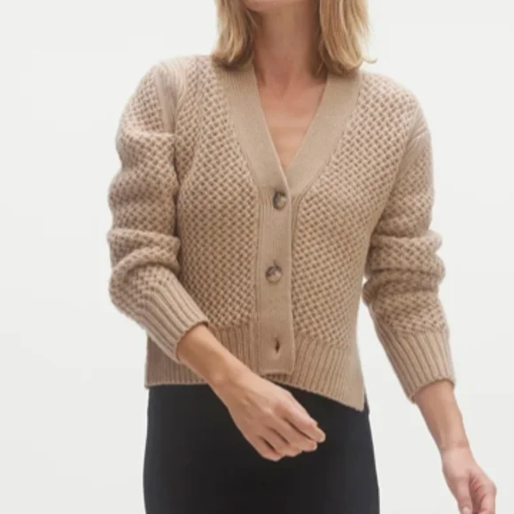Honeycomb Knit Elena Cashmere Cardigan from NakedCashmere - Picture 2 of 13